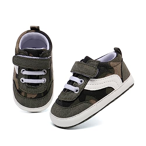 Clowora Unsex Baby Boys Girls Canvas First Walkers Shoes,Newborn Infant Non Slip Soft Sole Crib Casual Sneaker