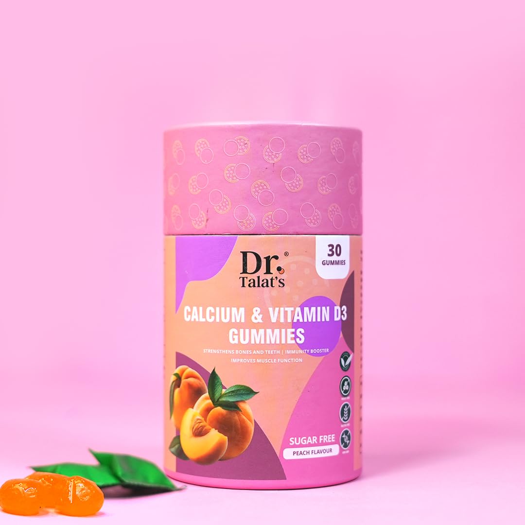 DR. TALATS Calcium with Vitamin D3 Sugar Free Gummies for Men & Women | 30 Count | Natural Peach Flavour | 100% Vegan | No Artificial Flavours or Sweeteners (B0CZJSS3N7) Amazon Price History, Amazon Price Tracker
