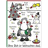 Sheepworld Adventskalender Motiv „Ohne Dich ist Weihnachten doof“ | 26 cm x 35 cm, Schoko-Adventskalender, 75 g | Adventskalender Schokolade, Adventskalender Liebe, Adventskalender lustig | 51126