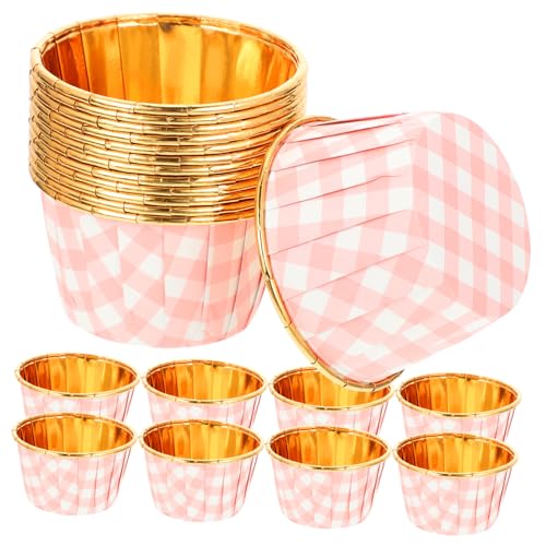 DIYEAH 50 piezas Unidades Envoltorios Decorativos para Pasteles Resistentes al Calor Antiadherentes para Cupcakes Magdalenas y Helados Fiestas y Repostería Profesional