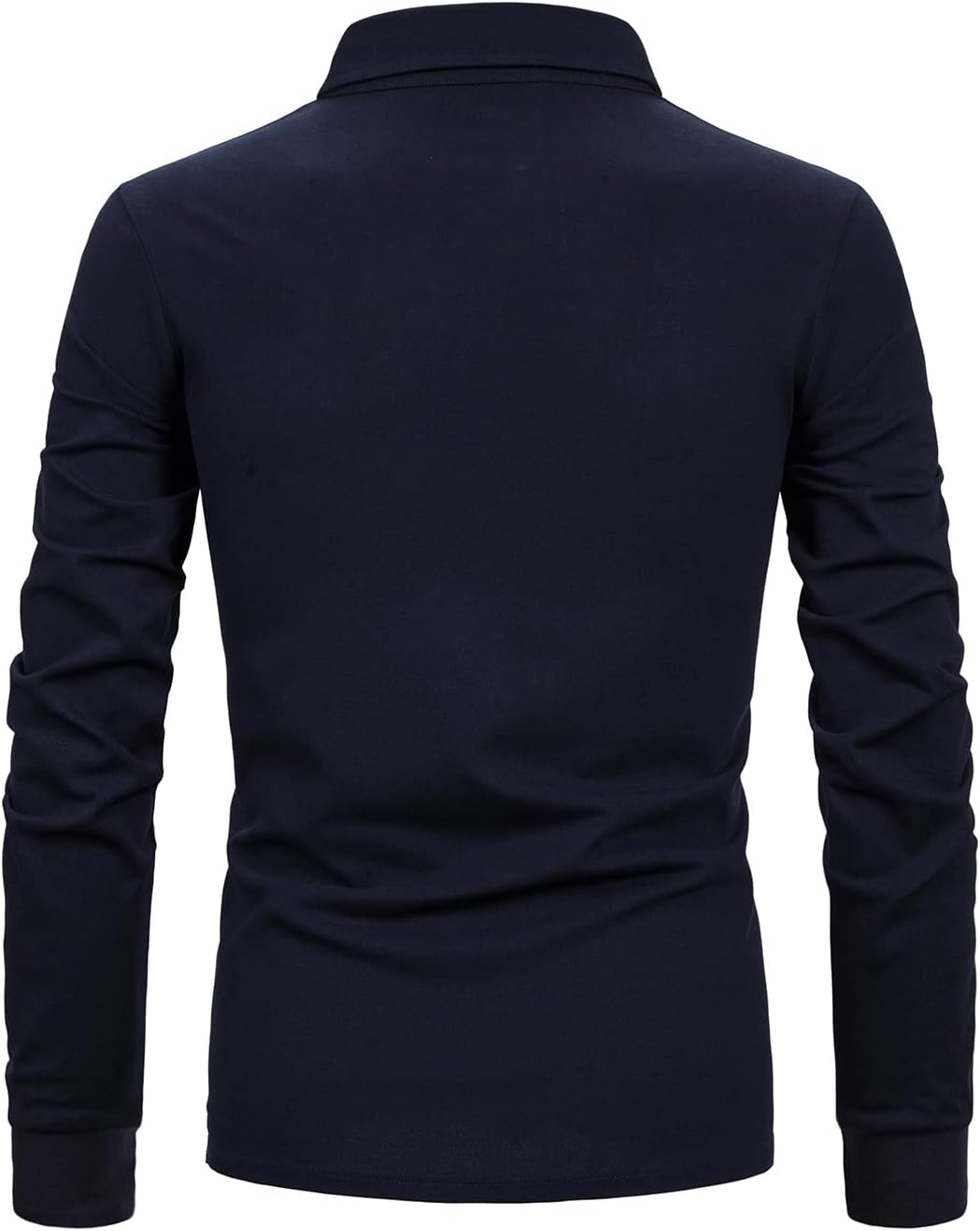 Mens Polo Shirts Long Sleeve Casual Plaid Collar Golf Shirt for Men Slim Fit Cotton Polo T Shirts Top - Image 3