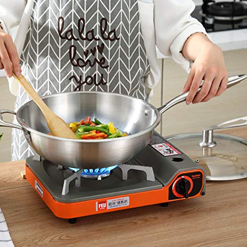 Wok de acero inoxidable 18/10 con tapa y cesta vaporizadora 12.5 pulg miniatura 5