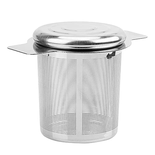 YRHH Égouttoir À Thé en Acier Inoxydable, Panier Filtrant À Mailles Fines Binaural avec Couvercle Et Poignée Filtre en Acier Inoxydable pour Café Et Thé Cover