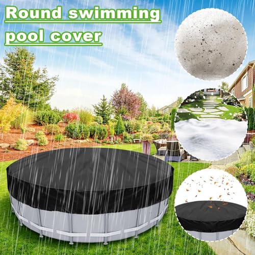 Bâche piscine ronde en tissu Oxford imperméable avec cordon