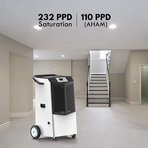 COLZER 232 PPD Commercial Dehumidifier, Large Industrial Dehumidifier with Hose for Basements, Warehouse & Job Sites Clean-Up, Flood, Water Damage Restoration - Moisture Removal Up to 29 Gallons/Day - Thumbnail 3