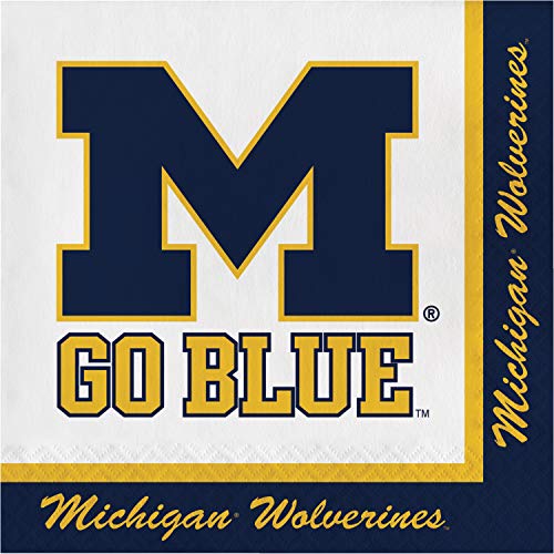20-Count NCAA Paper Lunch Napkins, Michigan Wolverines