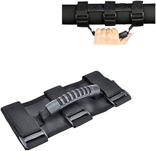 GQ Single Roll Bar Grab Handle for Jeep Wrangler (1987-2021) - Premium Durable Non-Slip Design, Easy Tool-Free Installation, Universal Fit for TJ/YJ/JK/JL/CJ Models(1Pack- black)