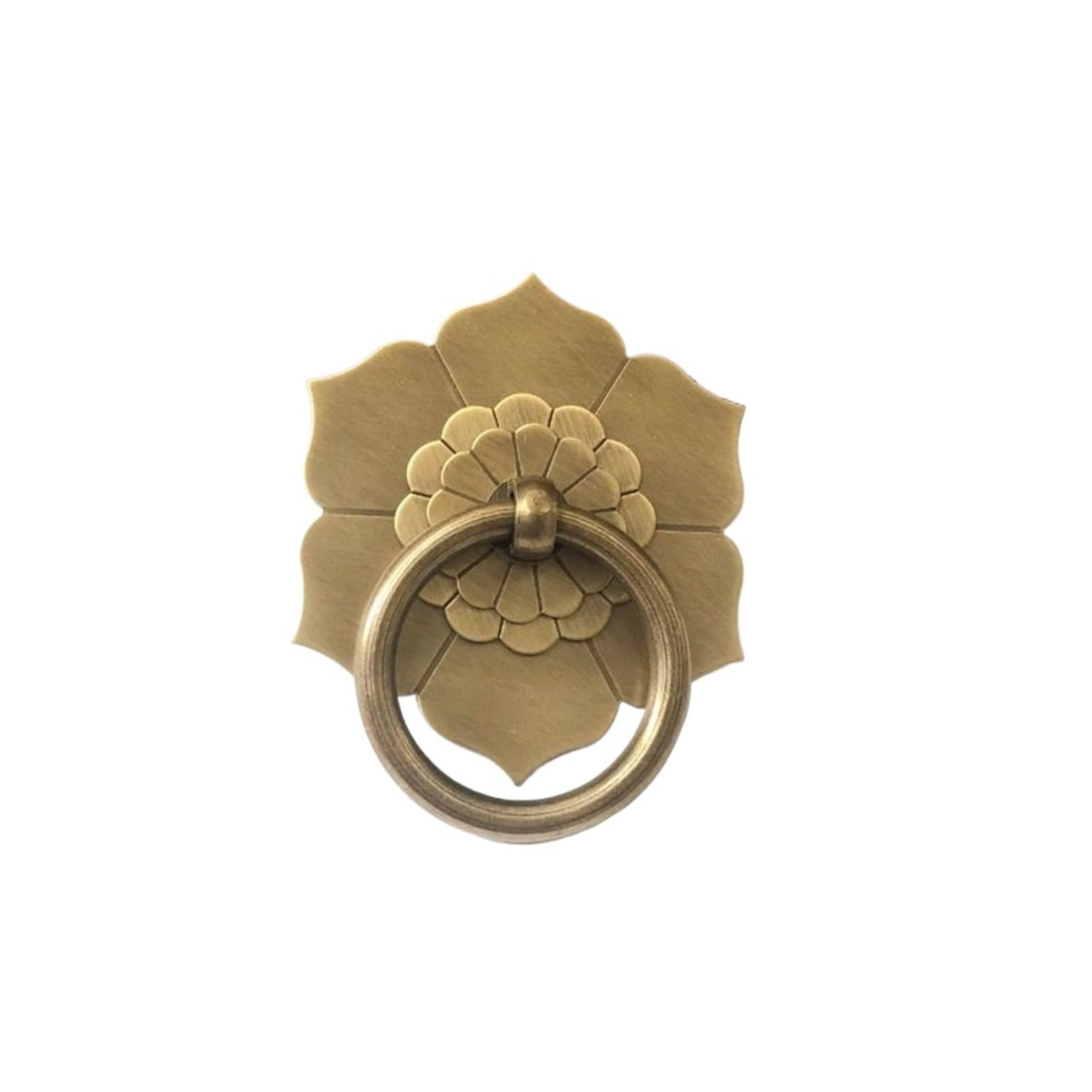 bogniga 6PCS Antique Bronze Brass Door Handles Drawer Cupboard Knob Dresser Cabinet Drop Ring Pulls Furniture Hardware(Smaller Ring)