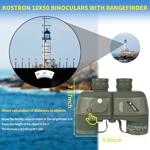 Binoculares Marinos 10x50 con Brújula y Telémetro miniatura 4