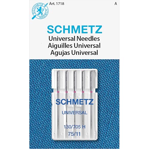 SCHMETZ Universal Sewing Machine Needles - Size 75/11 5 Needle Card Pack of 1