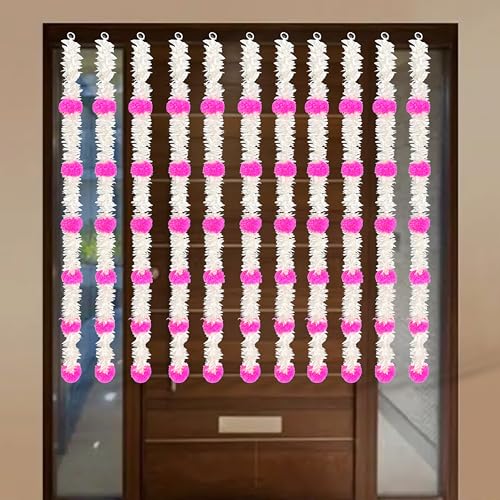 Image of Rajasthan Kraft Artificial Marigold with Gajra Hanging Decoration Pack of 7 | 38 Inch Long Traditional Festival & Wedding Home Dcor for Diwali, Makar Sankranti, Pooja & Griha Pravesh(RK-GJ3-7)