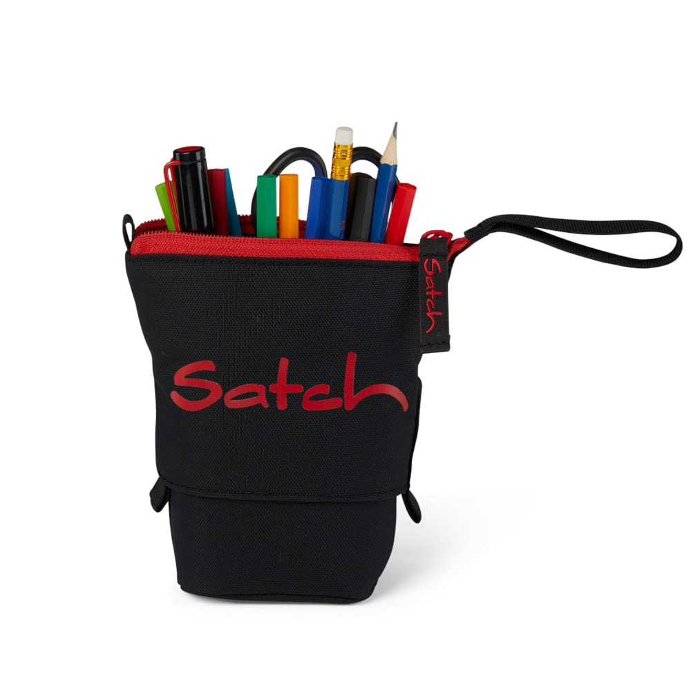 Satch Pencil Slider Extra Large with Divider Zip Pocket Pen Holder Set Square Viewing Window for Timetable Fire Phantom - Black - Image 4
