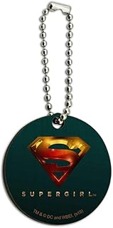 GRAPHICS & MORE Supergirl TV Series Logo Wood Wooden Round Keychain Key Chain Ring