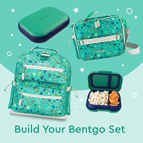 Bentgo® Kids Chill Lunch Box - Bento-Style Lunch Solution With 4 Compartments And Removable Ice Pack For Meals And Snacks On-The-Go - Leak-Proof, Dishwasher Safe, Patented Design (Green/Navy) #TOP6