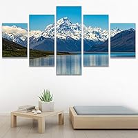 SIGNWIN 5 Panel Canvas Wall Art Modern Art Dramatic Farmhouse/Country Mountain Multicolor Nature Photography for Home Decorations Ready to Hang - 60