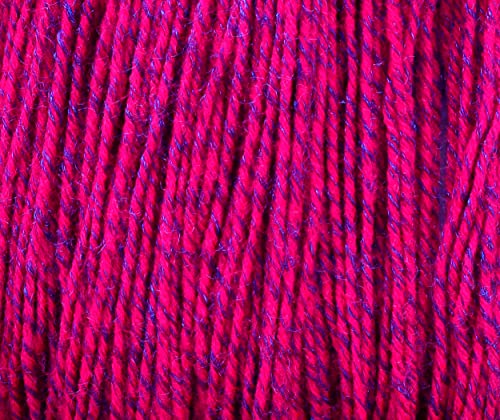 Image of SM Fusion Magenta (400 gm) Wool Hank Hand Knitting Wool /Art Craft Soft Fingering Crochet Hook Yarn, Needle Knitting Yarn Thread Dyed