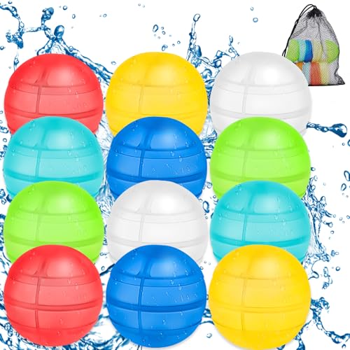 Wiederverwendbare Wasserballons 12 Stück Eine Sekunde Schnellfüller Wasserbomben Bomben Set für Garten & Strand Sicher & Umweltfreundlich