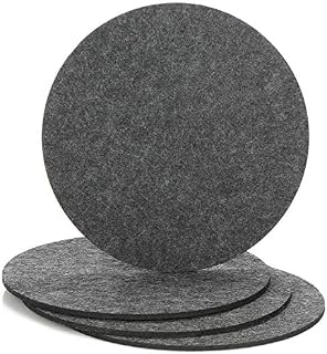 COM-FOUR® 4x Felt coasters - Round table coasters - Coasters for pots, glasses, bowls and vases - Coasters in grey for glasses - Round table top
