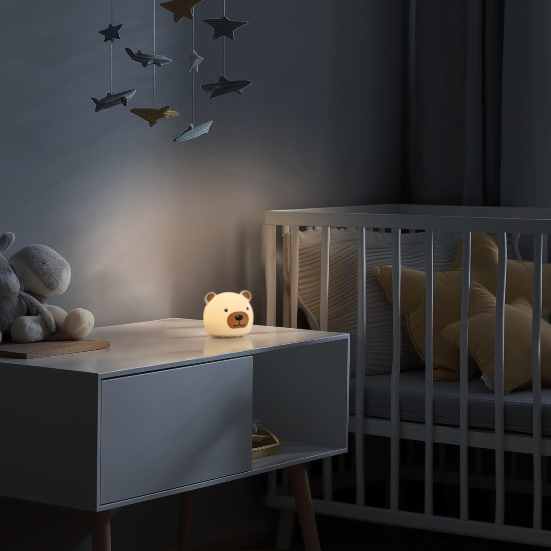 Hama Luce notturna a LED per bambini, RGB, dimmerabile e ricaricabile, con timer (1 h), batteria in morbido silicone, luce per allattamento, luce per bambini e cameretta dei bambini, lampada con