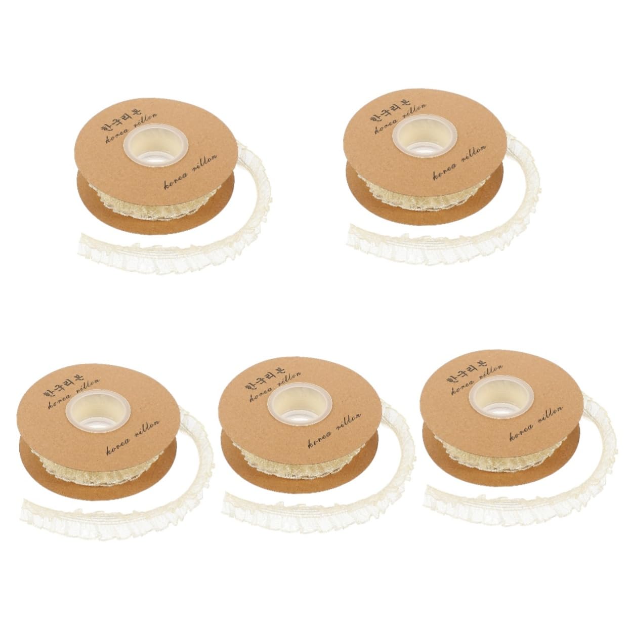 Operitacx 5rollos Ribete De Encaje Elástico Para Manualidades Para Decoración De Ropa Accesorios y Bodas Cortinas