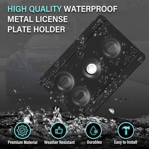 Front License Plate Bracket Compatible with Porsche Cayenne (Base, S, GTS) 2019-2023, Porsche Cayenne GTS 2019-2023 No Drill Tow Hook License Plate Holder, Car Tag Frame, Bumper Relocator Adapter Kit by UOUSIYDSK - Image 2
