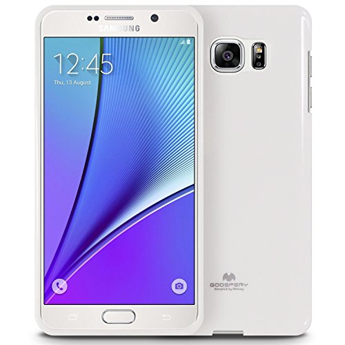 GOOSPERY Pearl Jelly for Samsung Galaxy Note 5 Case (2015) Slim Thin Rubber Case (White)