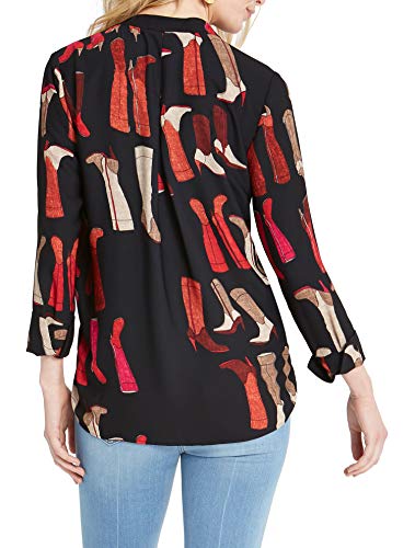 Nic+Zoe Women's Plus Size These Boots Blouse, Black Multi, 2X #TOP2