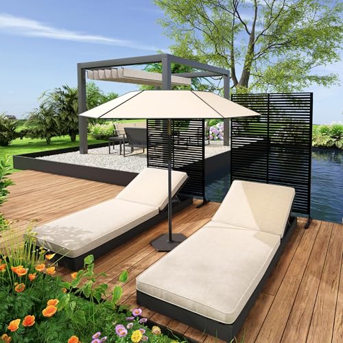 Outdoor Metal Privacy Screen Set of 2, 72"x47" Freestanding Decorative Privacy Wall Panel with Stand, Laser-Cut Decorative Divider for Patio Balcony Deck Porch Garden by ActiveTrail - Image 7