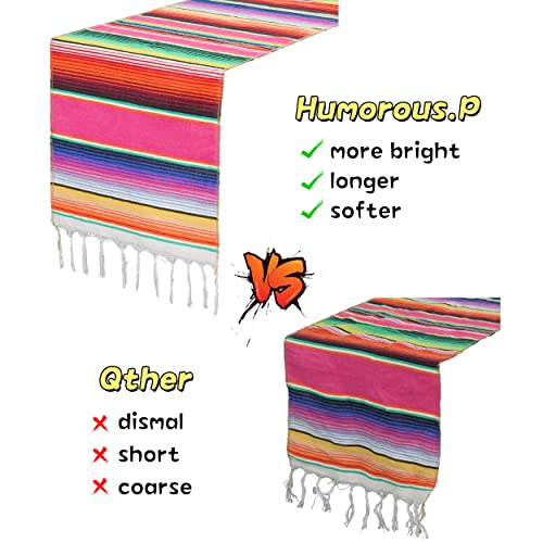 Humorous.p Mexican Table Runners 6 Pack，Rainbow Colors Serape Table Runner 14 X 108 Inch For Mexican Taco Fiesta Party Decorations #TOP1