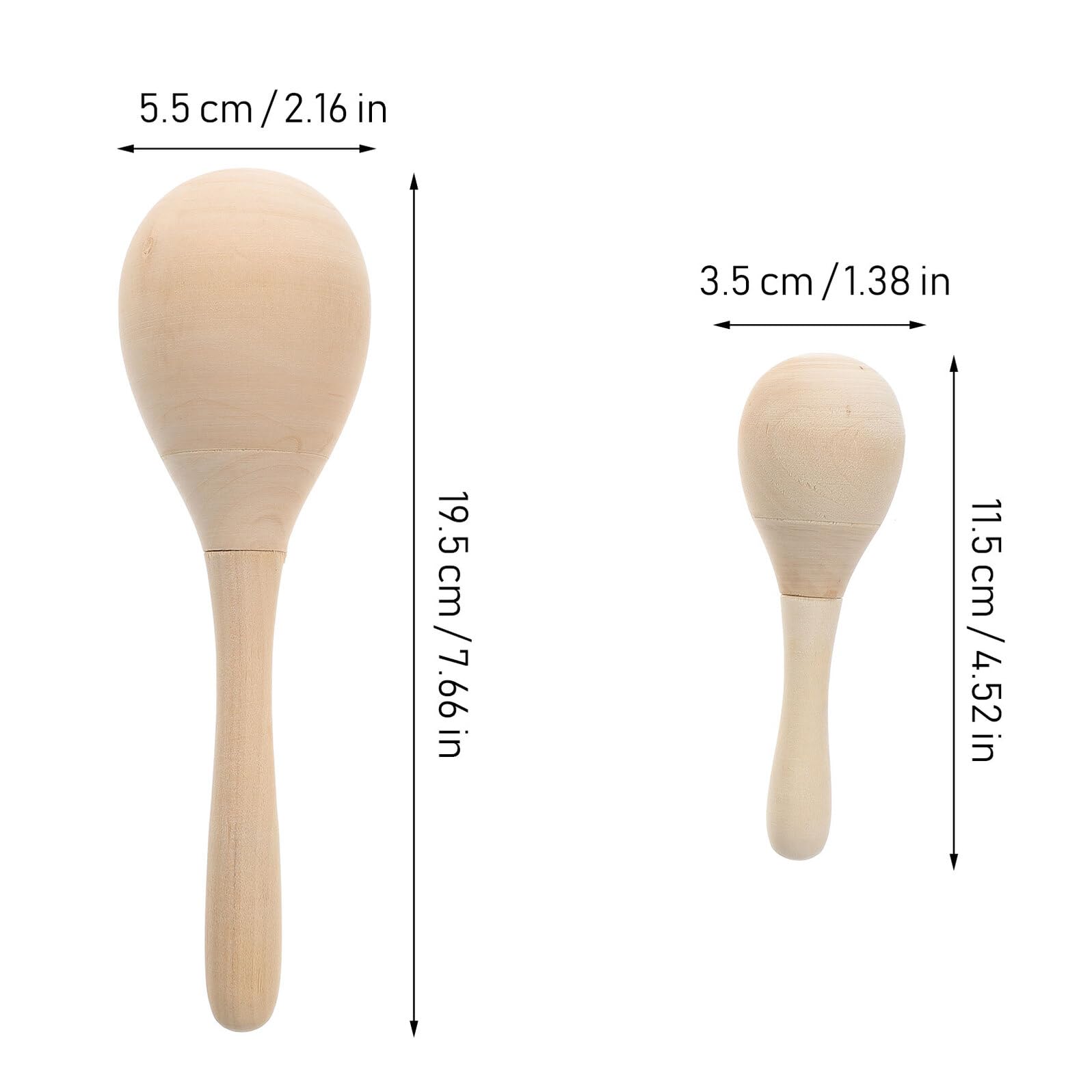 Hemobllo 12 pezzi Maracas in Legno Vuote per Strumenti Percussione Educativi da Colorare DIY per Scuola e Casa Shaker Facili da Impugnare per Giochi Musicali Creativi