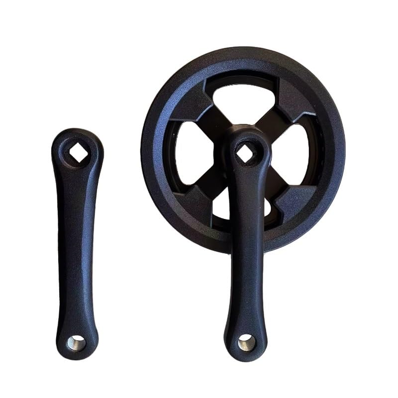 LHHL 140mm Square Tapered Folding Bicycle Cranksets 36T Single Round Aluminum Alloy Chainring Crankset