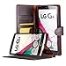 LG G4 Case, ACEABOVE® [Stand Feature] LG G4 Wallet Case **NEW** [Book Cover Case] [Dark Brown] - Premium Genuine Leather Wallet cover with Hand Strap - LG G4 Leather Case with STAND Flip Cover and Credit Card ID Holders for LG G4 2015 Model