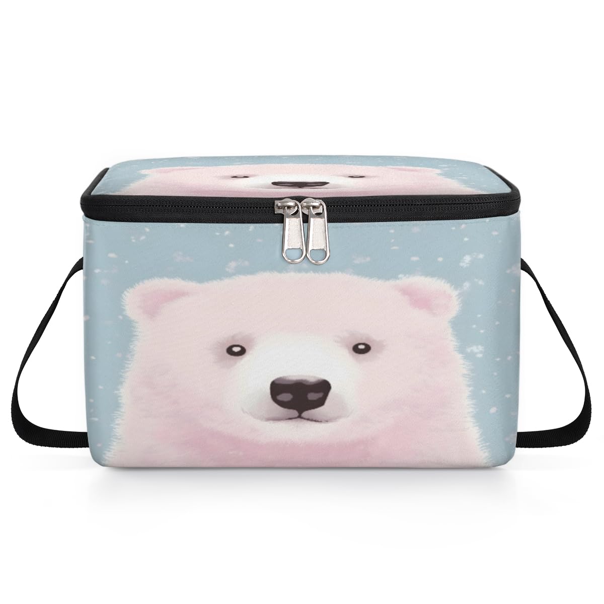 GzLeyigou Bear Lunch Bags for Women Men 9 Cans, Hot & Cold Food Delivery Bag Insulated Grocery Bag Insulated Lunch Box Cartoon Bear Cooler Bag for Office Work Picnic Beach