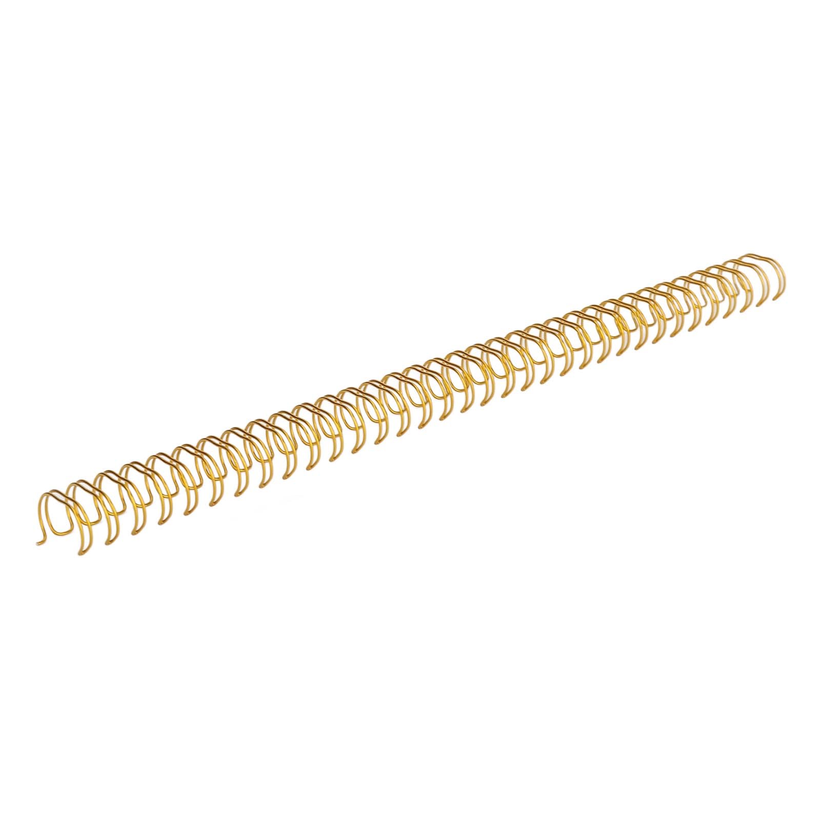 Generic 100 szt. Grzbiety Spiralne z Podwójnym Drutem do Organizowania Dokumentów - Trwałe Cewki o średnicy 14,3 Mm, Konstrukcja z 34 Pętlami, Idealne do Papieru A4 (GOLD)