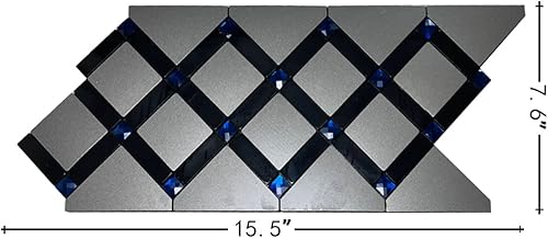 Miniatura 2 de XUANINY Azulejos hexagonales de metal de 40 hojas, azulejos de mosaico de línea de cintura decorativos autoadhesivos, paneles de pared para