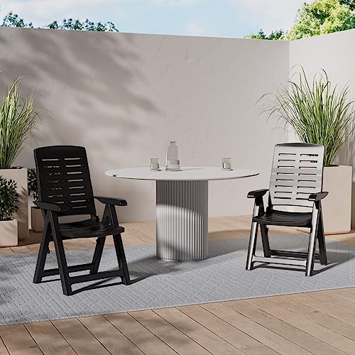 Ipae-Progarden Yuma Multi-Posizione Pieghevole poltrone, Antracite, 60 x 61 x 109 cm - 2