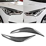 FINMOKAL Real Carbon Fiber Eyebrows Eyelid Headlight Cover for Hyundai Veloster 2011-2017