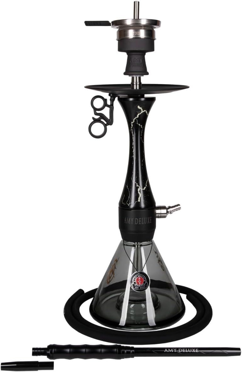 Amy Deluxe German hookah shisha set,Woodica 105.02, column that glows in the dark (black-black)