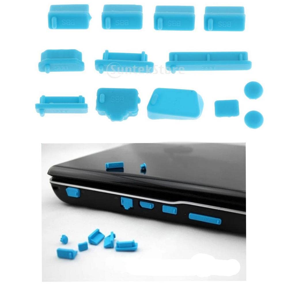 Kawn Durable 13 Pieces Silicone Anti Dust Plug Stopper Set for Laptop Notebook Blue (B07MKGMGCP) Amazon Price History, Amazon Price Tracker