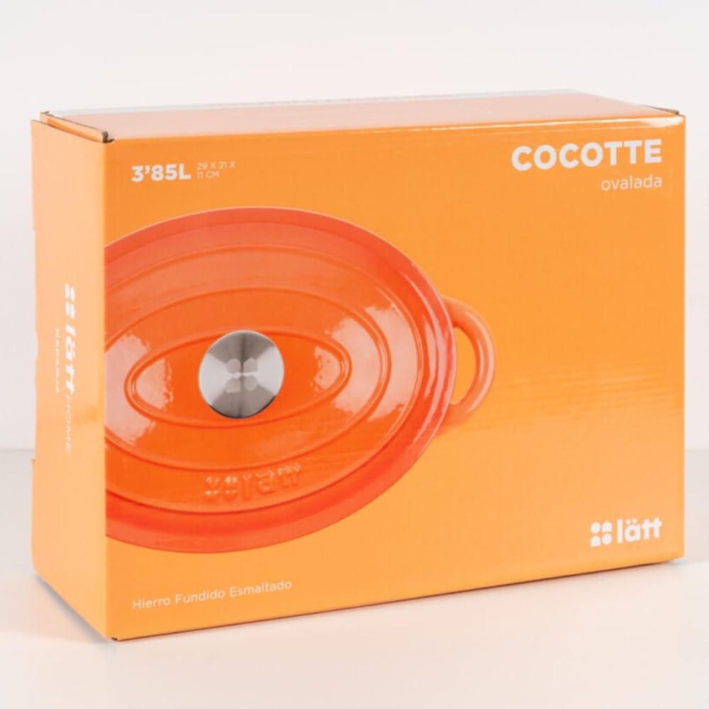 ANCIENNE COCOTTE FONTE EMAILLEE ORANGE & ROUGE