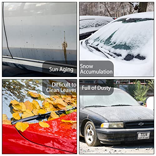 Image of Tallew 18 Pcs Universal Plastic Car Cover 12. 5 x 21. 7ft Disposable Waterproof Full Exterior Cover with Elastic Band for Automobiles Sedan Outdoor Snow Rain Weather