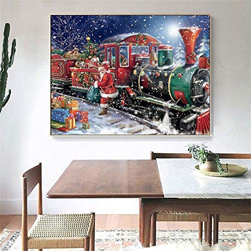 Kit Diamant Peinture Complète Train du Père Noël 60x80cm - 3