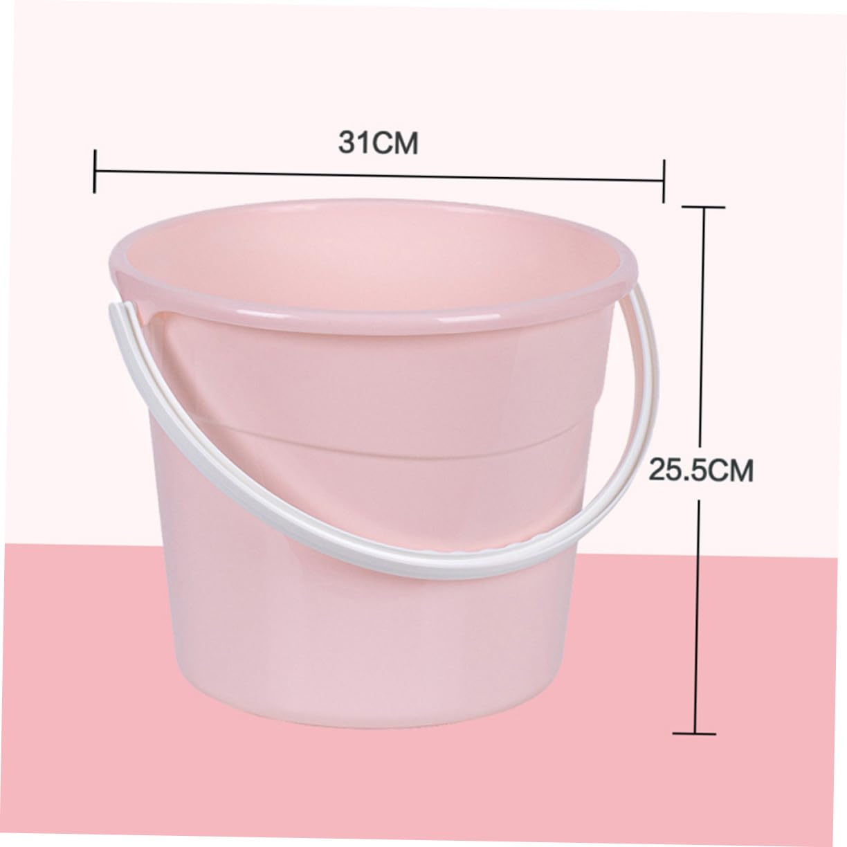 TOYANDONA Putzeimer 12,2l aus Pp mit Griff Vielseitiger Runder Reinigungseimer in Rosa für Haushalt und Waschkübel mit Großer Kapazität