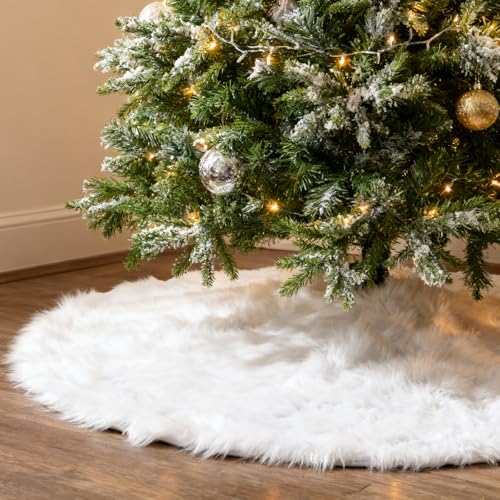 LIHAO クリスマスツリースカート 78cm クリスマスツリー 飾り スカート 円形 可愛い ベースカバー オーナメント 装飾 無地 ホワイト