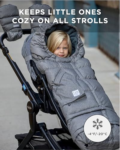 Image of 7AM Enfant Stroller Blanket 212 - Adjustable Baby Car Seat Zipped Blanket for Babies Winter, Unisex Multi Purpose Fleece Lined Warm Hooded Toddler Footmuff Water Repellent | (6M - 4T)