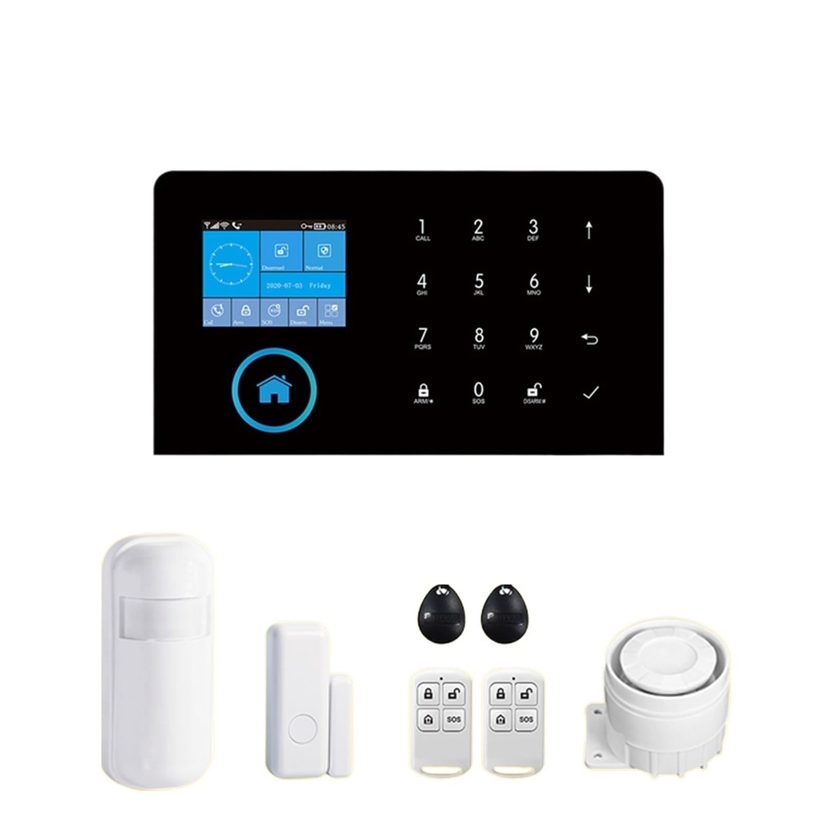 CUDTAPI 4G GSM Smart Alarm System Tuya APP Control PIR Sensor Wireless Home Security(4G-set A)