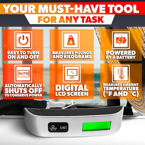 Luggage Weight Scale for Packages - Hanging Scales for Weighing Packages Portable Luggage Scale Travel Essentials 110lb/50kg - Small Suitcase Scale for Travel Accessories for Women & Men4