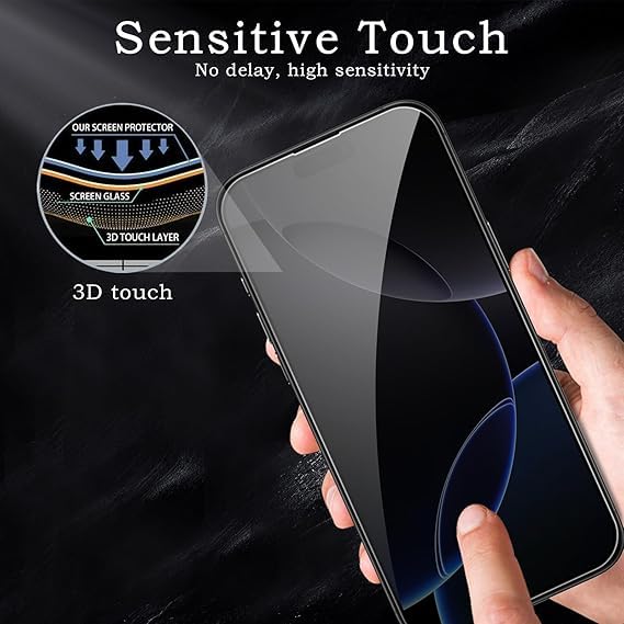 Image of [ 2+2 Pack Privacy Screen Protecor for iPhone 16 Pro Max Anti-Spy Shatterproof Tempered Glass with Camera Lens Tempered Glass 9H Hardness Bubble Free Anti-Glare Case Friendly