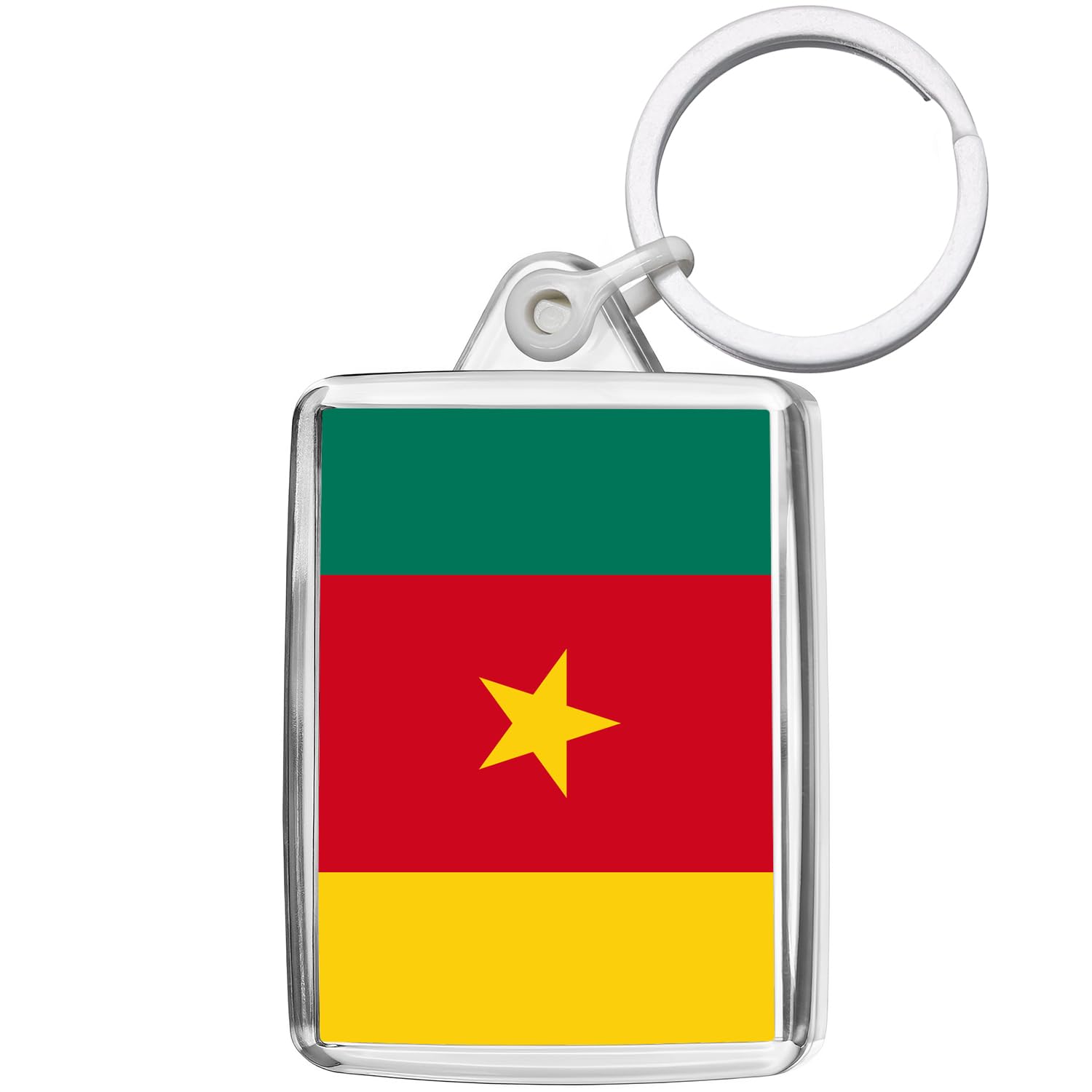 Pixly® Cameroon Flag Keyring Key Fob Country Keychain Keepsake Cameroonian Souvenir Gift