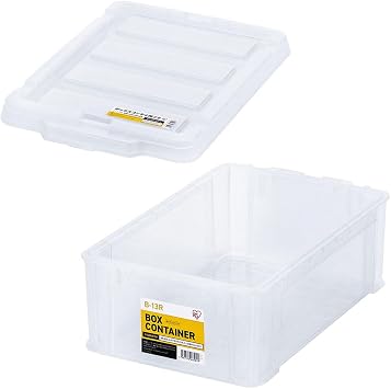Main Body + Lid Set Iris Ohyama Box Container B-13R, Clear